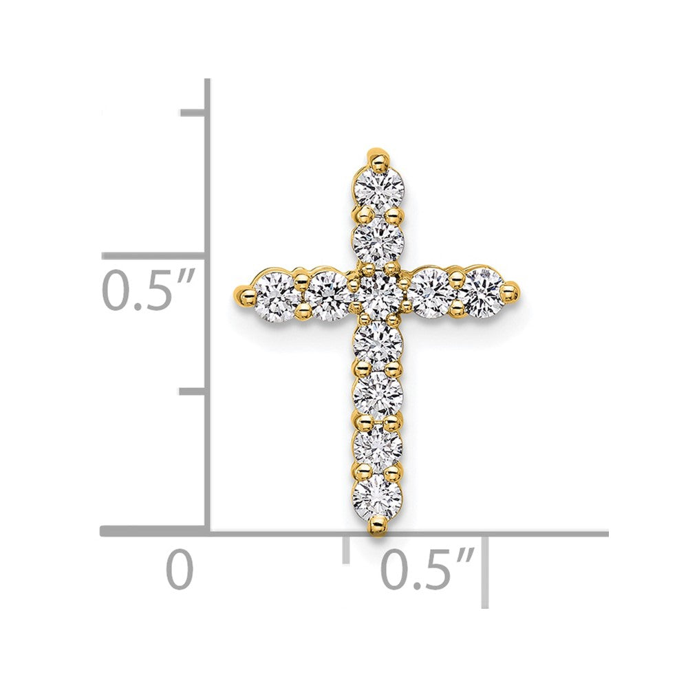 LGYP 14k 1/2 carat Lab Grown Diamond VS/SI+ G+ Complete Cross Chain Slide Pendant