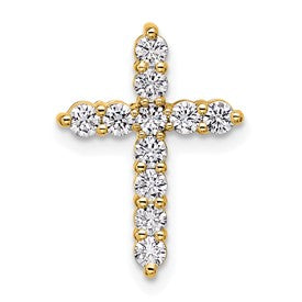 14k 1/2 carat Lab Grown Diamond VS/SI+ G+ Complete Cross Chain Slide Pendant