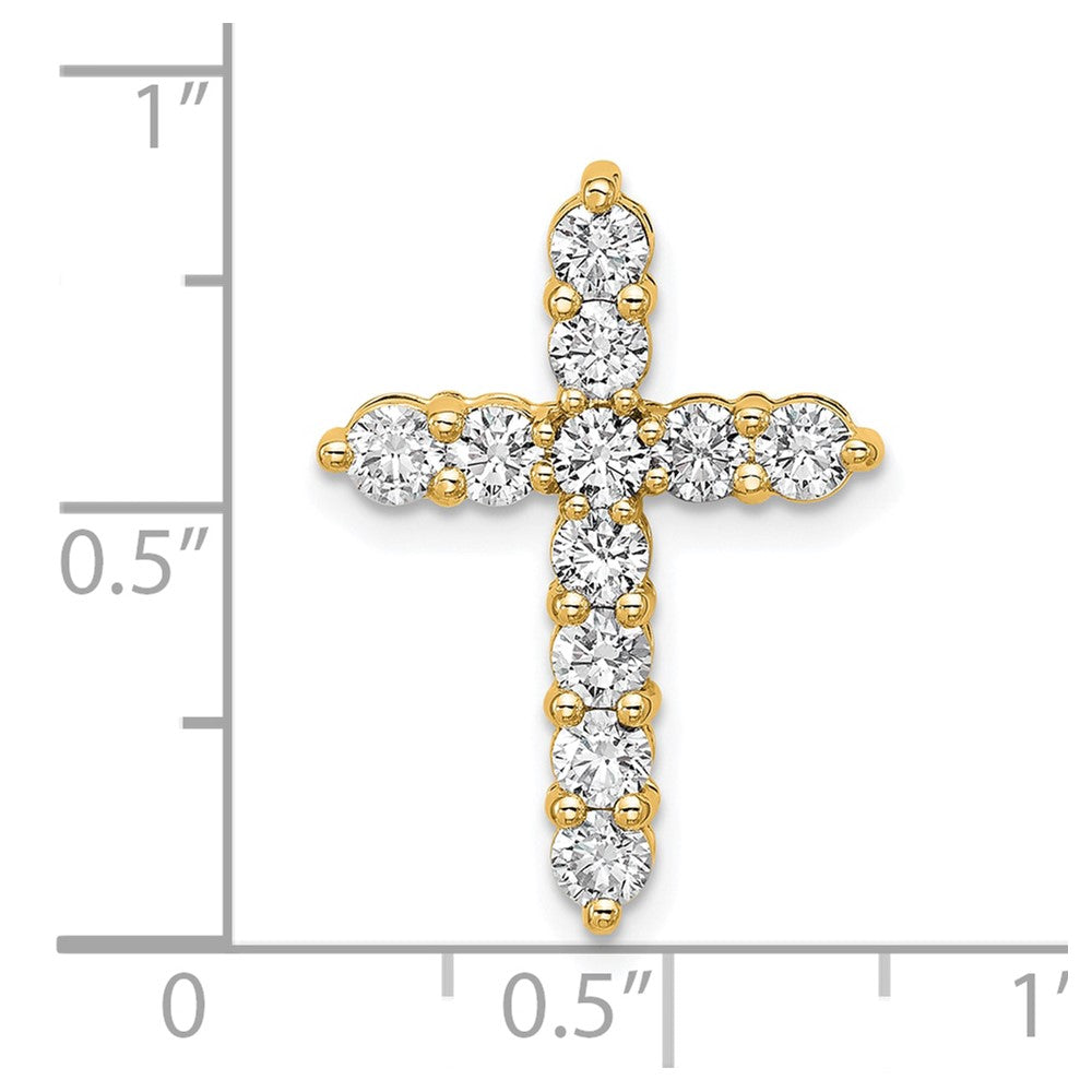 14k 1 carat Lab Grown Diamond VS/SI+ G+ Complete Cross Chain Slide Pendant