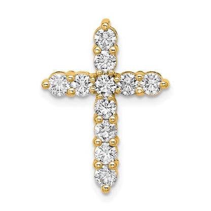 14k 1 carat Lab Grown Diamond VS/SI+ G+ Complete Cross Chain Slide Pendant