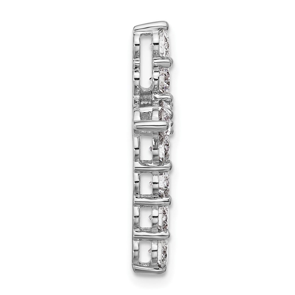 LGGC 14k White Gold 1 1/2 carat Lab Grown Diamond VS/SI+ G+ Complete Cross Chain Slide Pendant