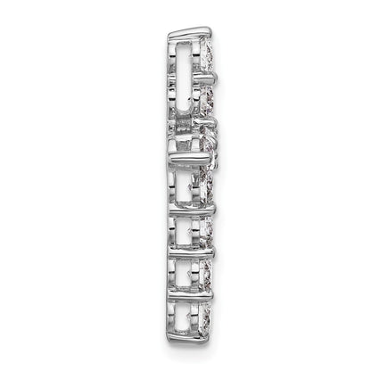 LGGC 14k White Gold 1 1/2 carat Lab Grown Diamond VS/SI+ G+ Complete Cross Chain Slide Pendant