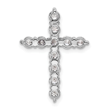 LGGC 14k White Gold 1 1/2 carat Lab Grown Diamond VS/SI+ G+ Complete Cross Chain Slide Pendant