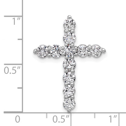 LGGC 14k White Gold 1 1/2 carat Lab Grown Diamond VS/SI+ G+ Complete Cross Chain Slide Pendant