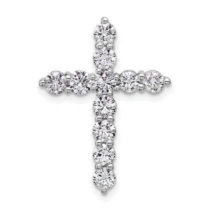 LGGC 14k White Gold 1 1/2 carat Lab Grown Diamond VS/SI+ G+ Complete Cross Chain Slide Pendant