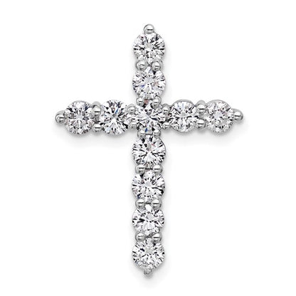 LGGC 14k White Gold 1 1/2 carat Lab Grown Diamond VS/SI+ G+ Complete Cross Chain Slide Pendant