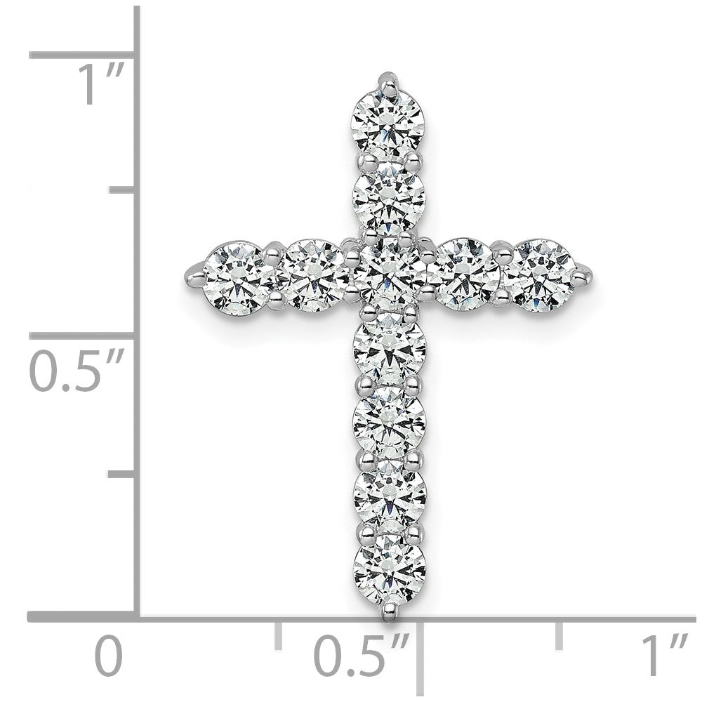 LGWP 14k White Gold 2 carat Lab Grown Diamond VS/SI+ G+ Complete Cross Chain Slide Pendant