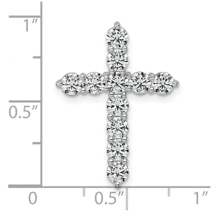 LGWP 14k White Gold 2 carat Lab Grown Diamond VS/SI+ G+ Complete Cross Chain Slide Pendant