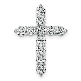 LGWP 14k White Gold 2 carat Lab Grown Diamond VS/SI+ G+ Complete Cross Chain Slide Pendant