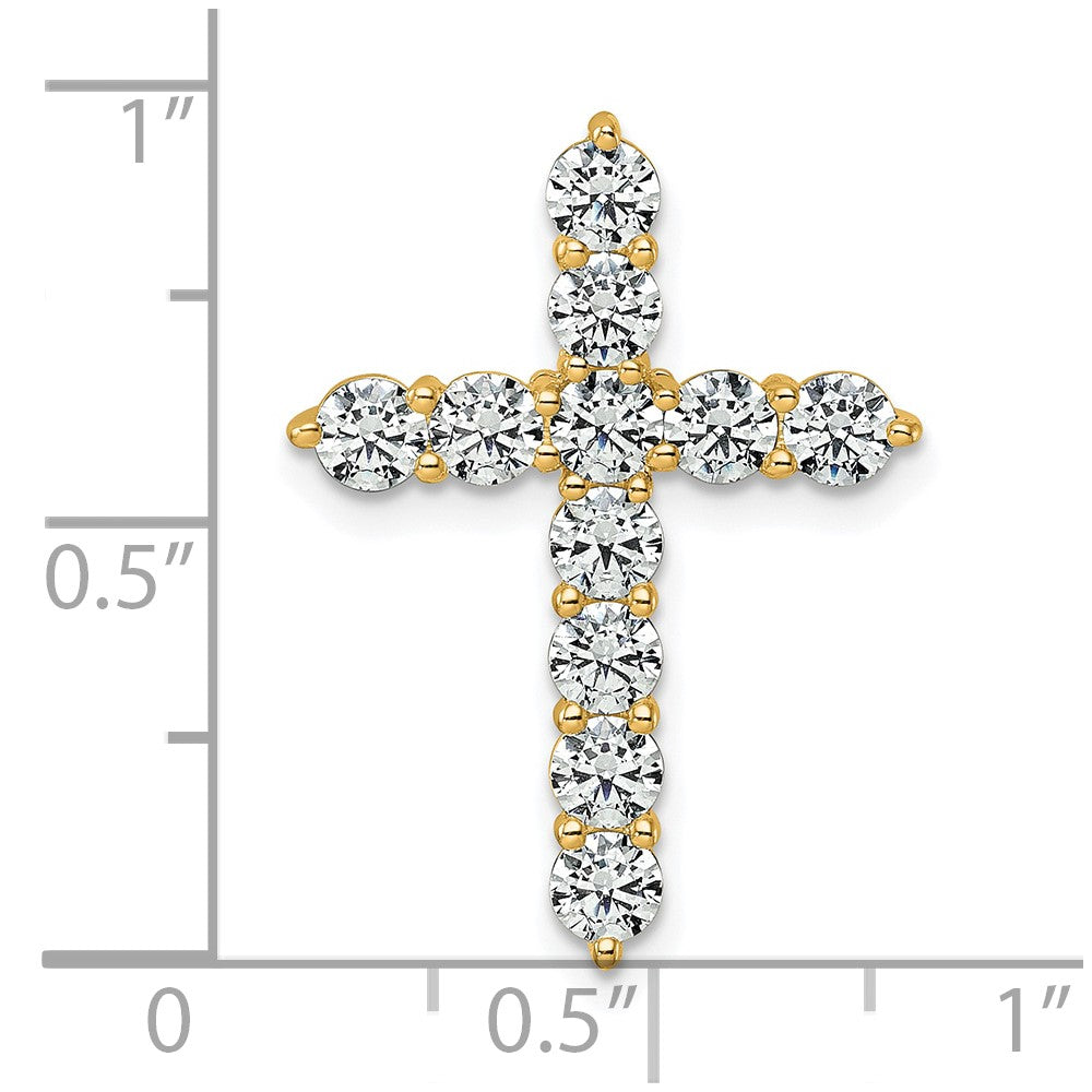 14k 2 carat Lab Grown Diamond VS/SI+ G+ Complete Cross Chain Slide Pendant
