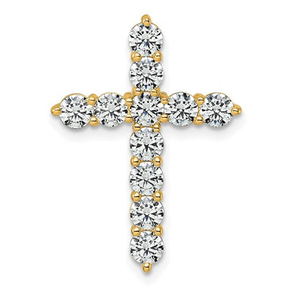 14k 2 carat Lab Grown Diamond VS/SI+ G+ Complete Cross Chain Slide Pendant
