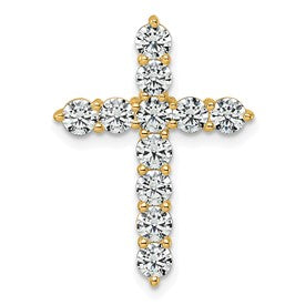 14k 2 carat Lab Grown Diamond VS/SI+ G+ Complete Cross Chain Slide Pendant