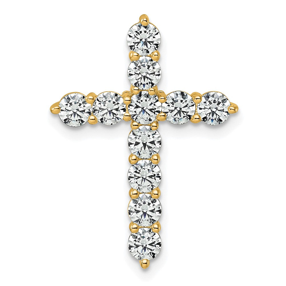 14k 2 carat Lab Grown Diamond VS/SI+ G+ Complete Cross Chain Slide Pendant