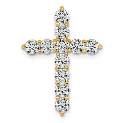 14k 2 carat Lab Grown Diamond VS/SI+ G+ Complete Cross Chain Slide Pendant