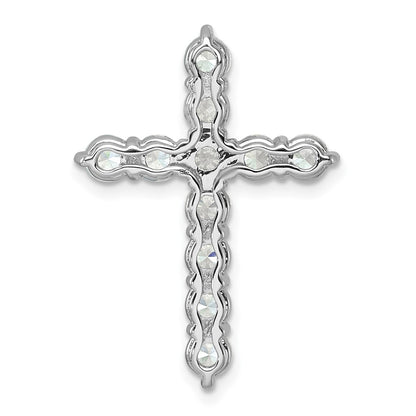 LGWP 14k White Gold 3 carat Lab Grown Diamond VS/SI+ G+ Complete Cross Chain Slide Pendant