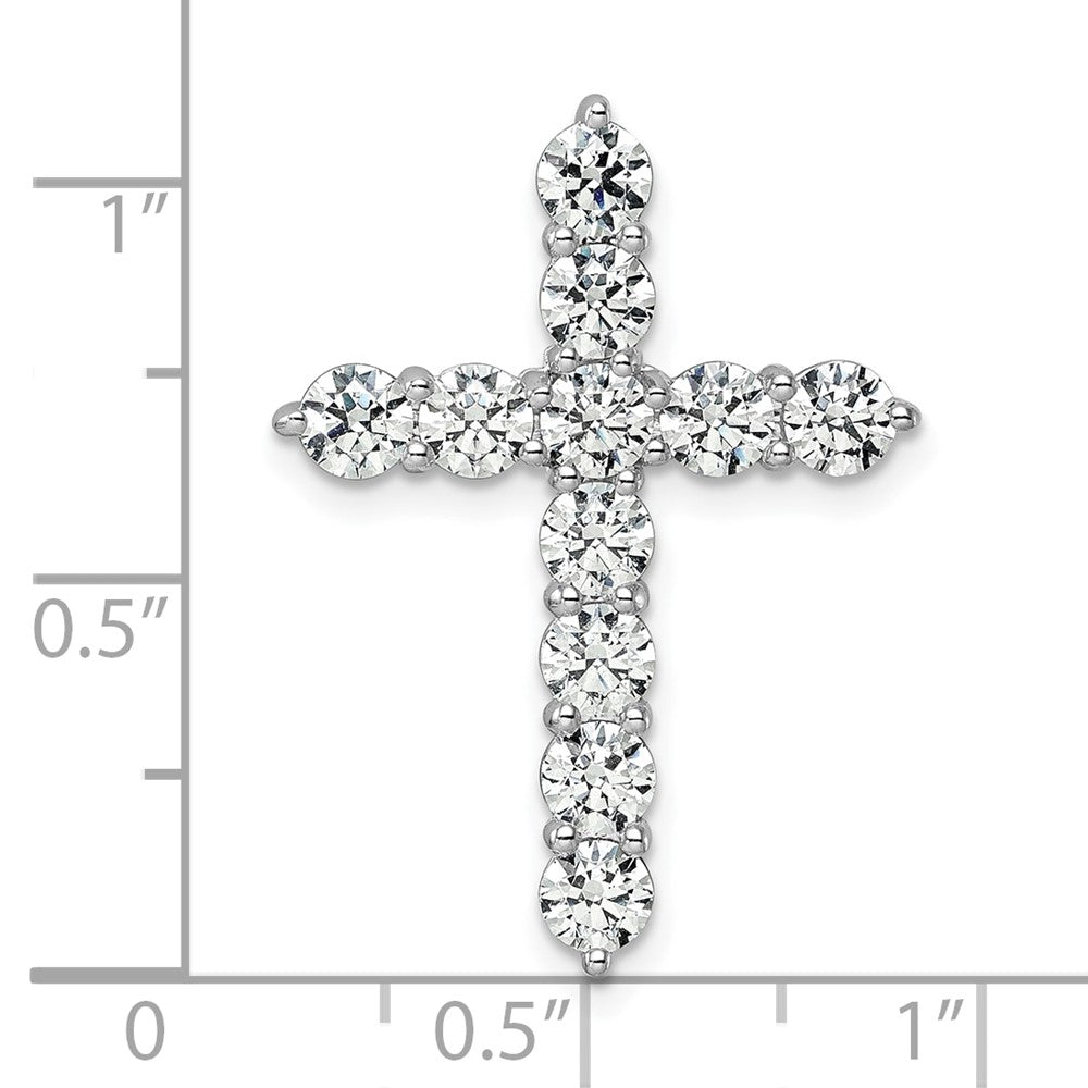 LGWP 14k White Gold 3 carat Lab Grown Diamond VS/SI+ G+ Complete Cross Chain Slide Pendant