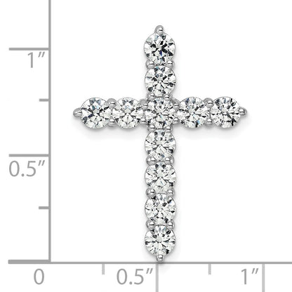 LGWP 14k White Gold 3 carat Lab Grown Diamond VS/SI+ G+ Complete Cross Chain Slide Pendant