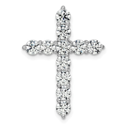 LGWP 14k White Gold 3 carat Lab Grown Diamond VS/SI+ G+ Complete Cross Chain Slide Pendant