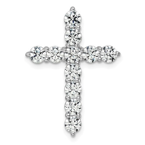 LGWP 14k White Gold 3 carat Lab Grown Diamond VS/SI+ G+ Complete Cross Chain Slide Pendant