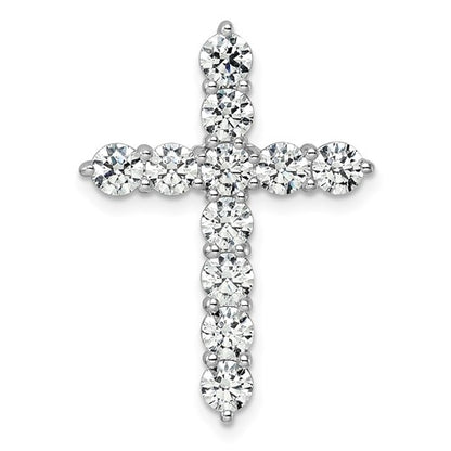 LGWP 14k White Gold 3 carat Lab Grown Diamond VS/SI+ G+ Complete Cross Chain Slide Pendant