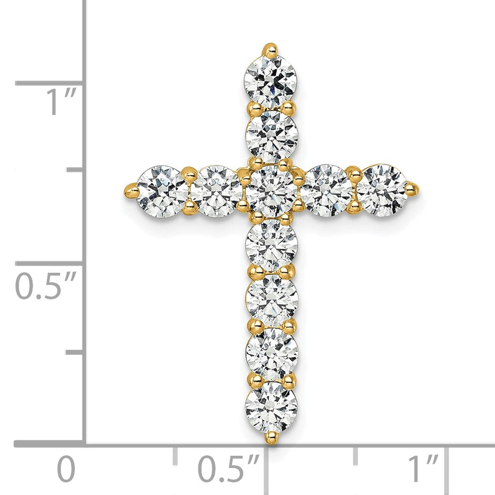 LGYP 14k 3 carat Lab Grown Diamond VS/SI+ G+ Complete Cross Chain Slide Pendant