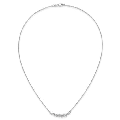 LGWN 14k White Gold 7/8 carat Lab Grown Diamond VS/SI+ G+ Complete 18 inch Fashion Bar Necklace