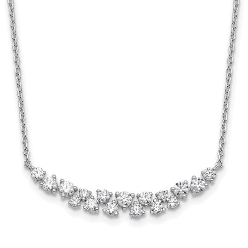 LGWN 14k White Gold 7/8 carat Lab Grown Diamond VS/SI+ G+ Complete 18 inch Fashion Bar Necklace