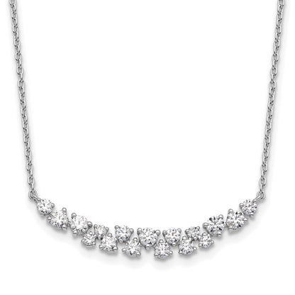 LGWN 14k White Gold 7/8 carat Lab Grown Diamond VS/SI+ G+ Complete 18 inch Fashion Bar Necklace