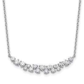 LGWN 14k White Gold 7/8 carat Lab Grown Diamond VS/SI+ G+ Complete 18 inch Fashion Bar Necklace