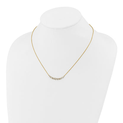 LGYN 14k 7/8 carat Lab Grown Diamond VS/SI+ G+ Complete 18 inch Fashion Bar Necklace