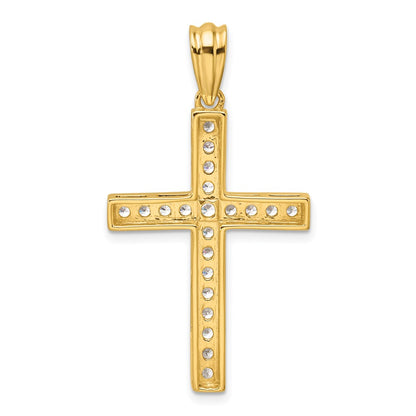 LGYP 14K Yellow Gold 3/4 carat Lab Grown Diamond VS+ F+ Complete Cross Pendant