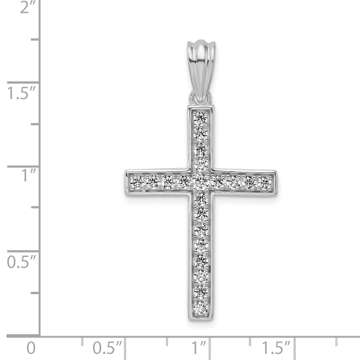 True Origin White Gold 14k 3/4 carat Lab Grown Diamond VS D E F Cross Pendant