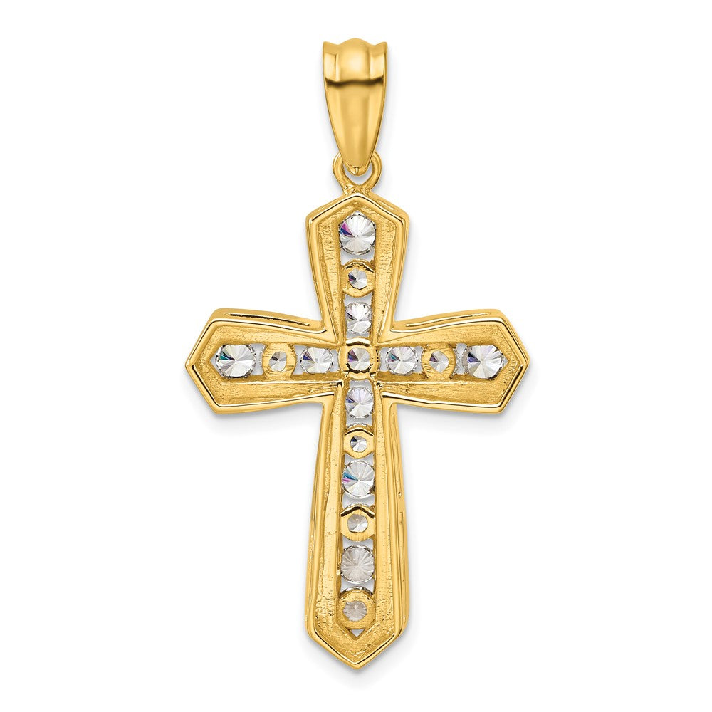 LGYP 14K Yellow Gold 1 carat Lab Grown Diamond VS+ F+ Complete Cross Pendant