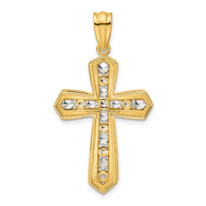 LGYP 14K Yellow Gold 1 carat Lab Grown Diamond VS+ F+ Complete Cross Pendant