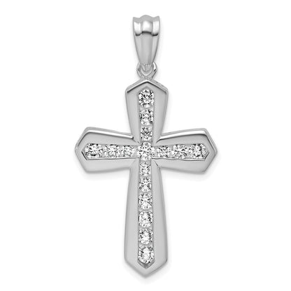 True Origin White Gold 14k 1 carat Lab Grown Diamond VS D E F Cross Pendant