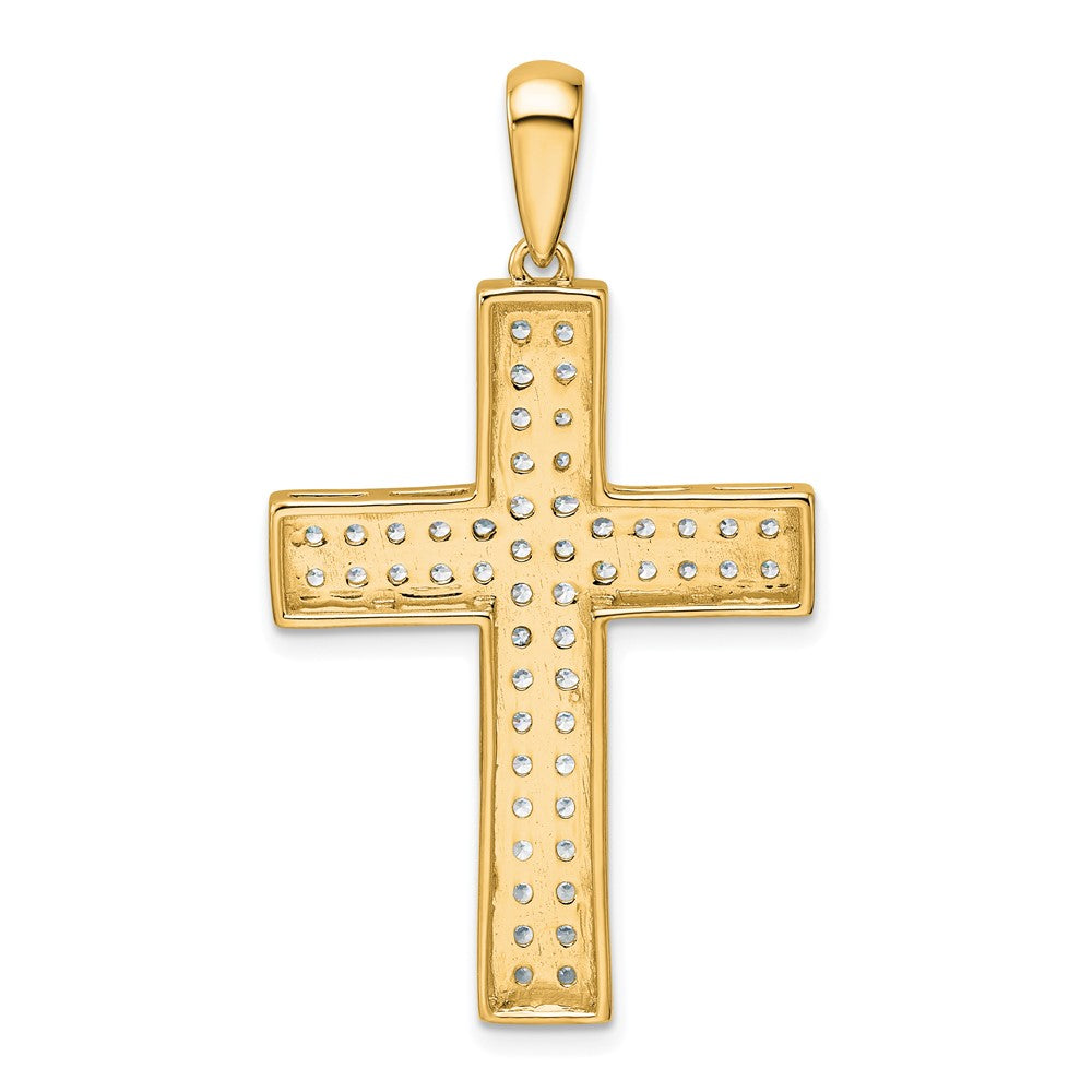 LGYP 14K Yellow Gold 1 carat Lab Grown Diamond VS+ F+ Complete Cross Pendant