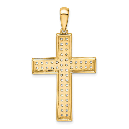 LGYP 14K Yellow Gold 1 carat Lab Grown Diamond VS+ F+ Complete Cross Pendant