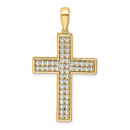 LGYP 14K Yellow Gold 1 carat Lab Grown Diamond VS+ F+ Complete Cross Pendant