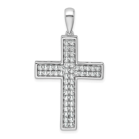 True Origin White Gold 14k 1 carat Lab Grown Diamond VS D E F Cross Pendant