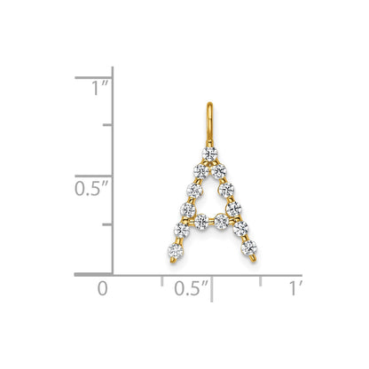 True Origin 14k 3/8 carat Lab Grown Diamond VS DEF Alphabet A Pendant