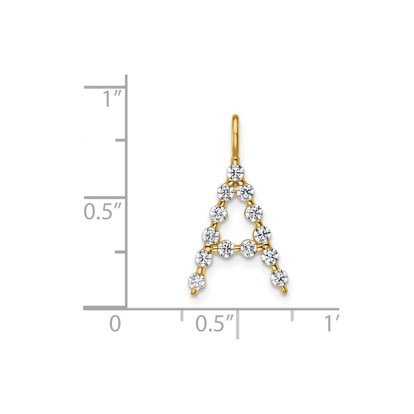 True Origin 14k 3/8 carat Lab Grown Diamond VS DEF Alphabet A Pendant