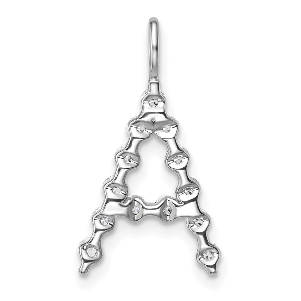 LGWP 14K White Gold 3/8 carat Lab Grown Diamond VS+ F+ Complete Alphabet A Pendant