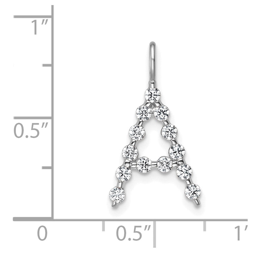 LGWP 14K White Gold 3/8 carat Lab Grown Diamond VS+ F+ Complete Alphabet A Pendant