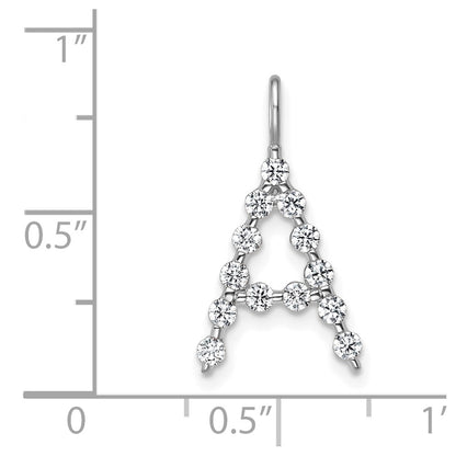 LGWP 14K White Gold 3/8 carat Lab Grown Diamond VS+ F+ Complete Alphabet A Pendant