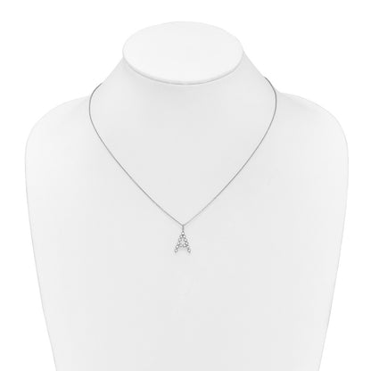 LGWN 14K White Gold 3/8 carat Lab Grown Diamond VS+ F+ Complete Alphabet A Pendant Necklace