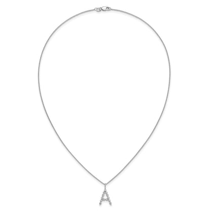 LGWN 14K White Gold 3/8 carat Lab Grown Diamond VS+ F+ Complete Alphabet A Pendant Necklace