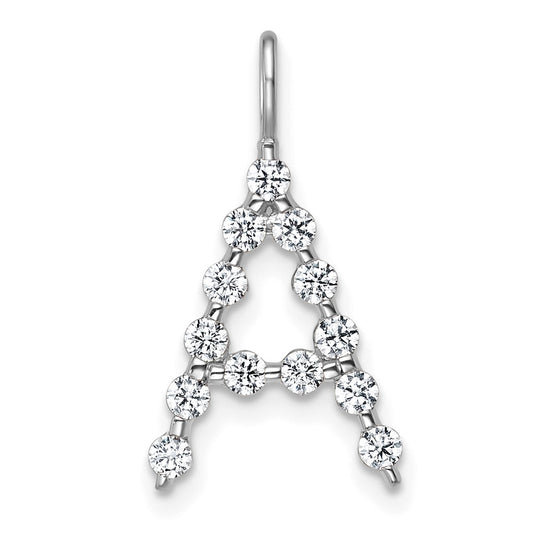 LGWP 14K White Gold 3/8 carat Lab Grown Diamond VS+ F+ Complete Alphabet A Pendant