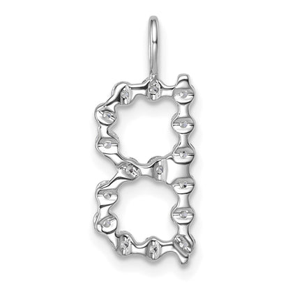 LGWP 14K White Gold 1/2 carat Lab Grown Diamond VS+ F+ Complete Alphabet B Pendant