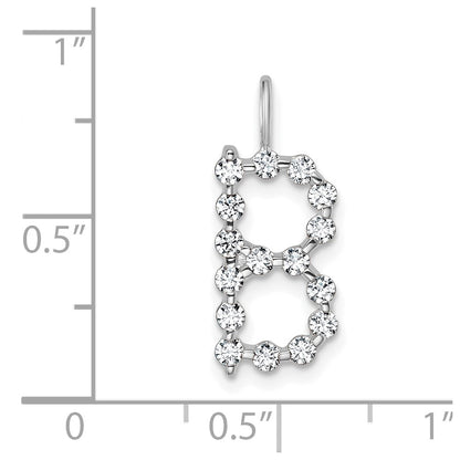LGWP 14K White Gold 1/2 carat Lab Grown Diamond VS+ F+ Complete Alphabet B Pendant