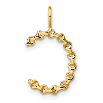 LGYP 14K Yellow Gold 3/8 carat Lab Grown Diamond VS+ F+ Complete Alphabet C Pendant
